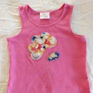 Hanna Andersson Cotton Tank w/ Floral Applique 130
